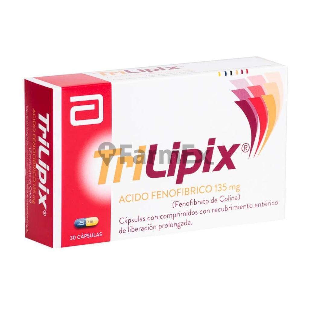 Trilipix LP Ácido Fenofíbrico 135 mg x 30 cápsulas Farmex-Pluxee-Persistente